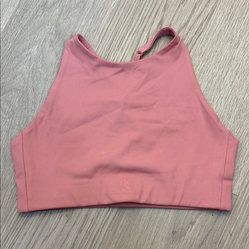 Girlfriend Collective Pink High Neck Sports Bra Size Small